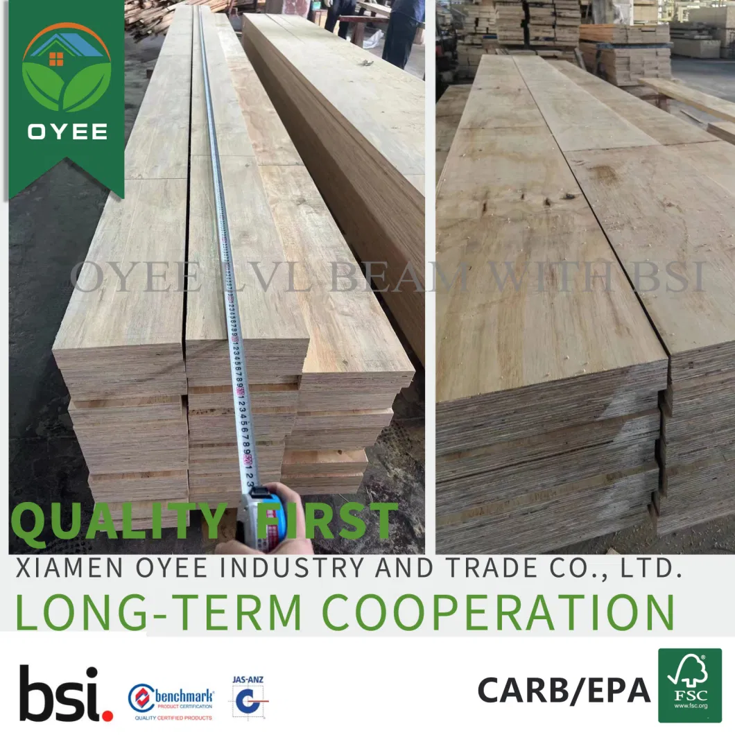 Structural LVL Beam/Timber/Lumber for 90X45mm F17-E 14049MPa a-Bond Glue Lumber with Bsi AS/NZS 4357 for Engineered Wood Beams for Exterior Use LVL